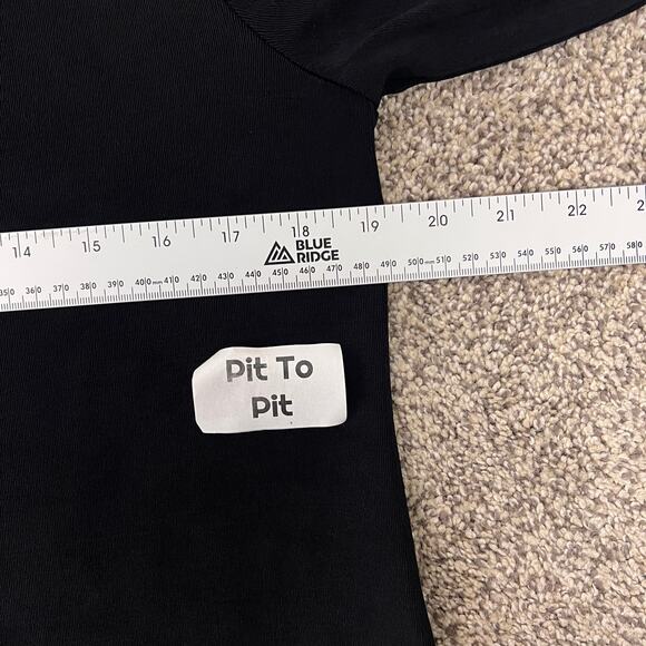 CHICO'S TRAVELERS Women's M (1) Black Acetate Slinky Stretch Minimal Tunic Top - Picture 7 of 10